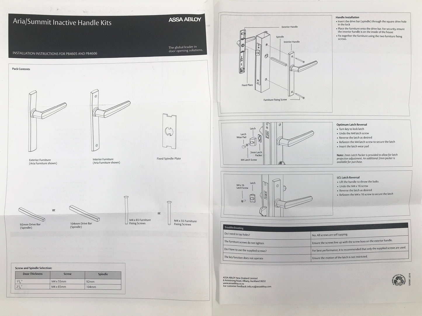 ARIA HANDLE KIT (INACTIVE)